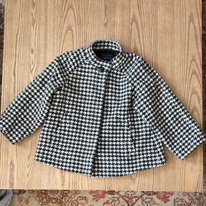 Banana Republic Wool blend cape coat Houndstooth Black and White size L